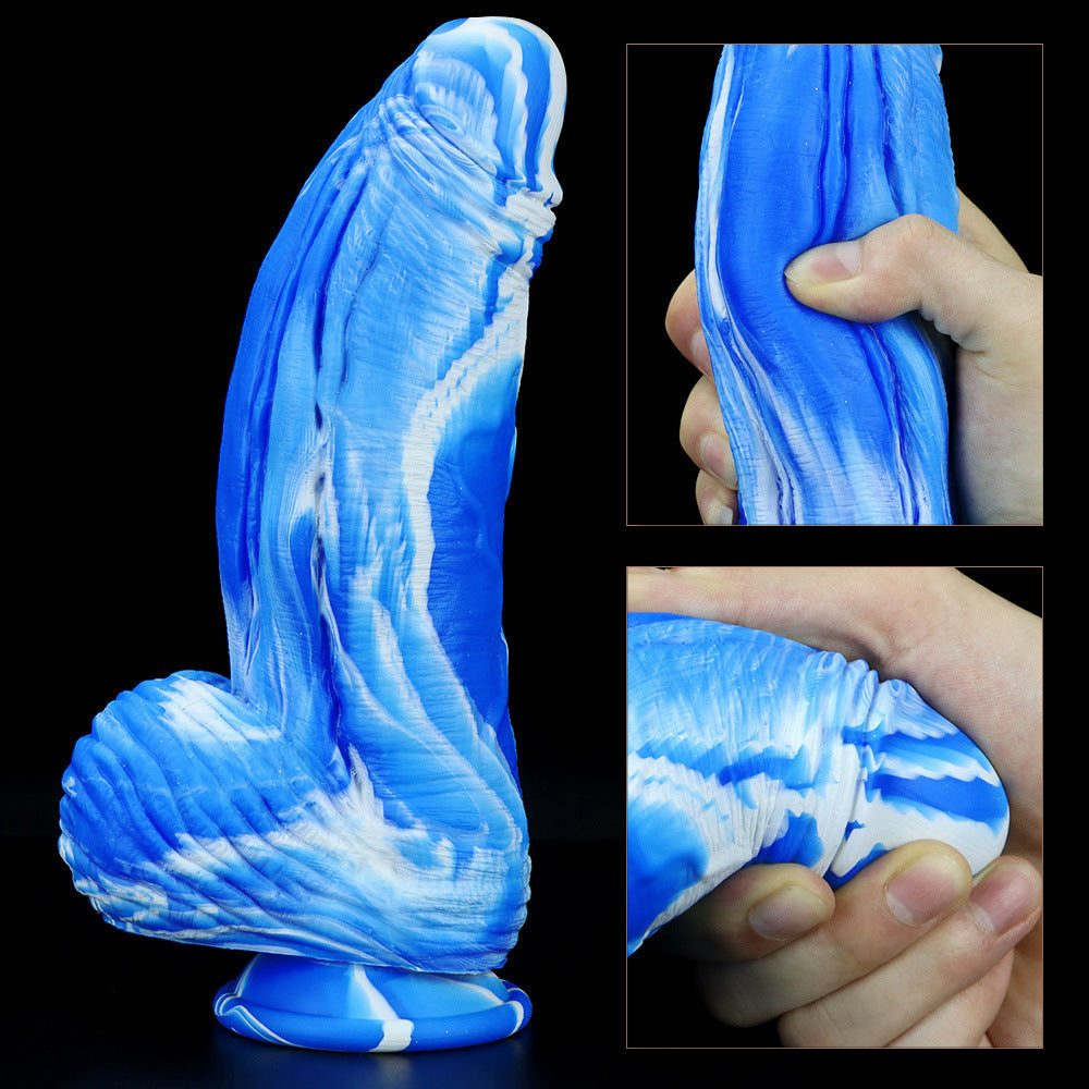 Silicone mixed color male penis woman sex product silicone oversized thick female simulation big penis butt plug